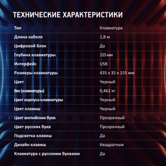 Клавиатура Оклик 709G черный USB for gamer LED (1788144) кабель 1.8м - купить недорого с доставкой в интернет-магазине