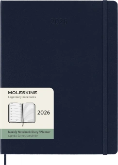 Еженедельник Moleskine CLASSIC WKNT XL 190х250мм 144стр. синий сапфир - купить недорого с доставкой в интернет-магазине
