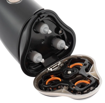 Бритва роторная Hyundai H-SH8090 реж.эл.:3 питан.:аккум. черный/золотистый - купить недорого с доставкой в интернет-магазине