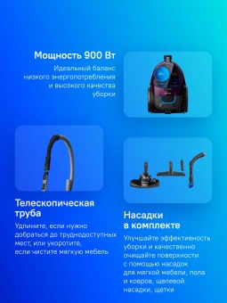 Пылесос Philips FC9333/09 900Вт фиолетовый/черный - купить недорого с доставкой в интернет-магазине