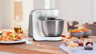 Кухонная машина Bosch MUM58251 планетар.вращ. 1000Вт белый/серый - купить недорого с доставкой в интернет-магазине