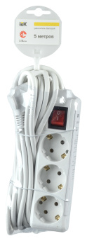 Сетевой удлинитель IEK У03К 3м (3 розетки) белый (пакет ПЭ) - купить недорого с доставкой в интернет-магазине