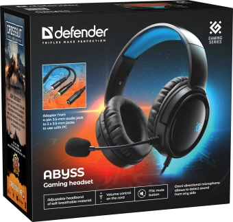Наушники с микрофоном Defender Abyss черный 2м накладные оголовье (64548) - купить недорого с доставкой в интернет-магазине