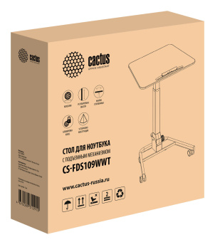 Стол для ноутбука Cactus VM-FDS109 столешница МДФ белый каркас белый 73x50x108см (CS-FDS109WWT) - купить недорого с доставкой в интернет-магазине