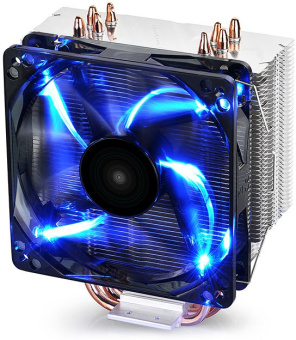 Устройство охлаждения(кулер) Deepcool Gammaxx 400 Blue Basic одноцветная Soc-AM5/AM4/1200/1700/1851 черный 4-pin 18-30dB Al+Cu 130W 640gr Ret (DP-MCH4-GMX400P-BL) - купить недорого с доставкой в интернет-магазине