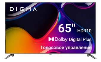 Телевизор LED Digma 65" DM-LED65UBB41 Android TV Frameless Metal темно-серебристый/серебристый 4K Ultra HD 60Hz DVB-T DVB-T2 DVB-C DVB-S DVB-S2 USB WiFi Smart TV - купить недорого с доставкой в интернет-магазине