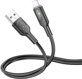 Кабель Hoco U120 iP USB (m)-Lightning (m) 1.2м черный коробка - купить недорого с доставкой в интернет-магазине
