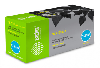 Картридж лазерный Cactus CS-CC532A CC532A желтый (2800стр.) для HP Color LaserJet CP2025/CM2320 - купить недорого с доставкой в интернет-магазине