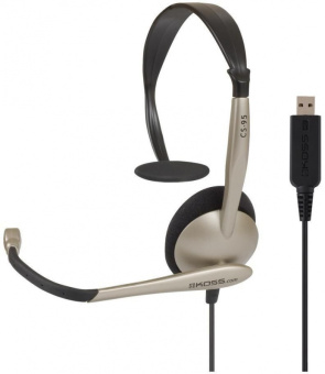 Наушники с микрофоном Koss CS-95-USB черный/золотистый 2.4м накладные USB оголовье (15116377) - цена, купить или заказать с доставкой в интернет-магазине Наушники с микрофоном Koss CS-95-USB черный/золотистый 2.4м накладные USB оголовье (15116377) - купить недорого с доставкой в интернет-магазине