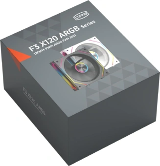 Вентилятор для корпуса PcCooler F3 X120 BK ARGB 120х120x25 черный 4-pin 28.4дБ (F3X120-BKAC012-GL) Ret - купить недорого с доставкой в интернет-магазине