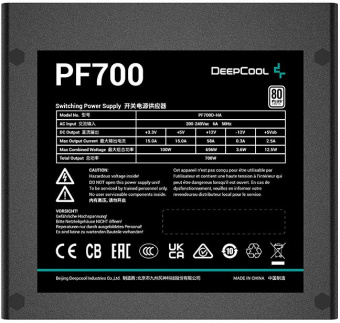 Блок питания Deepcool ATX 700W PF700 80 PLUS WHITE 24+2x(4+4) pin APFC 120mm fan 6xSATA RTL - купить недорого с доставкой в интернет-магазине