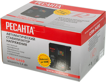 Стабилизатор напряжения Ресанта СПН-5400 однофазный черный (63/6/26) - купить недорого с доставкой в интернет-магазине