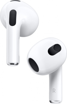 Гарнитура вкладыши Apple AirPods 3 A2565,A2564,A2566 белый беспроводные bluetooth в ушной раковине (MME73ZA/A) - купить недорого с доставкой в интернет-магазине