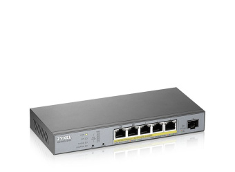 Коммутатор Zyxel GS1350-6HP-EU0101F (L2) 5x1Гбит/с 1SFP 4PoE+ 1PoE++ 60W управляемый - купить недорого с доставкой в интернет-магазине