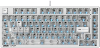 Клавиатура A4Tech Bloody MS76 механическая белый USB Multimedia for gamer LED (MS76) кабель 1.8м - купить недорого с доставкой в интернет-магазине