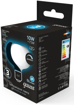 Лампа светодиодная Gauss Filament 1017802210-D 10Вт цок.:E27 груша 220B св.свеч.бел.нейт. (упак.:1шт) - купить недорого с доставкой в интернет-магазине