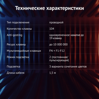 Клавиатура Оклик 780G SLAYER черный USB for gamer LED - купить недорого с доставкой в интернет-магазине