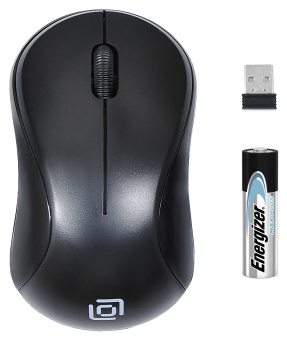 Мышь Оклик 605SW черный оптическая 1200dpi беспров. USB для ноутбука 3but (384108) - купить недорого с доставкой в интернет-магазине