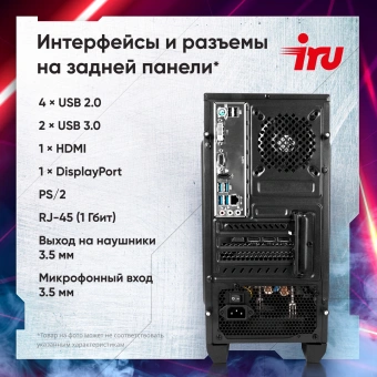 ПК IRU Game 310H6GE MT i5 12400F (2.5) 32Gb SSD1Tb RTX3060 12Gb FreeDOS GbitEth 500W черный (2000614) - купить недорого с доставкой в интернет-магазине