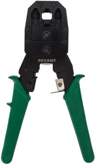 Инструмент обжимной Rexant HT-200 12-3441 для RJ-45/RJ-12/RJ-11 (упак:1шт) зеленый - купить недорого с доставкой в интернет-магазине