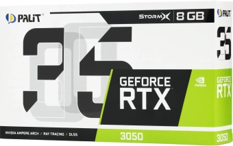 Видеокарта Palit PCI-E 4.0 RTX3050 STORMX NVIDIA GeForce RTX 3050 8Gb 128bit GDDR6 1042/14000 DVIx1 HDMIx1 DPx1 HDCP Ret - купить недорого с доставкой в интернет-магазине