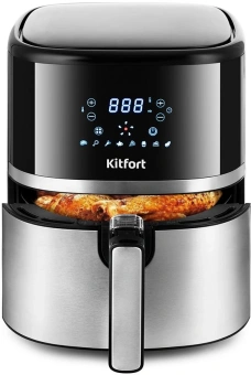 Аэрогриль Kitfort КТ-2221 1500Вт черный/серебристый - купить недорого с доставкой в интернет-магазине