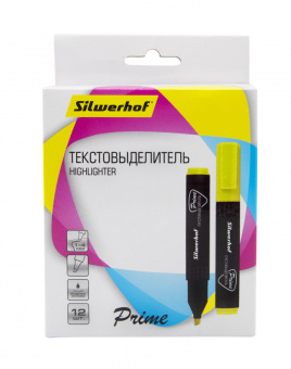 Текстовыделитель Silwerhof Prime 108035-05 скошенный пиш. наконечник 1-4мм желтый коробка - купить недорого с доставкой в интернет-магазине