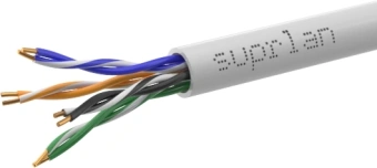 Кабель сетевой информационный Suprlan Premium 01-0340-3 кат.5E UTP 4 пары 24AWG нг(А)-LSLTx внутренний 305м серый - купить недорого с доставкой в интернет-магазине