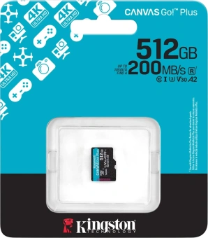 Флеш карта microSDXC 512GB Kingston SDCG4/512GBSP Canvas Go! Plus V30 A2 w/o adapter - купить недорого с доставкой в интернет-магазине