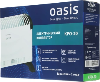 Конвектор Oasis КРО-20 2000Вт белый - купить недорого с доставкой в интернет-магазине