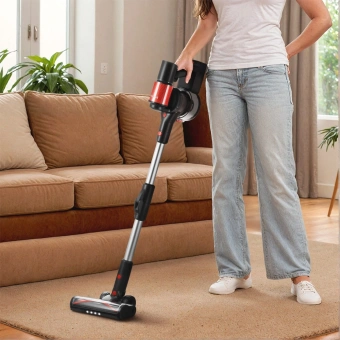 Пылесос Kitfort КТ-5389 450Вт черный/красный - купить недорого с доставкой в интернет-магазине