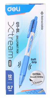 Ручка шариков. автоматическая Deli X-tream EQ11-BL синий мет./синий d=0.7мм син. черн. резин. манжета - цена, купить или заказать с доставкой в интернет-магазине Ручка шариков. автоматическая Deli X-tream EQ11-BL синий мет./синий d=0.7мм син. черн. резин. манжета - купить недорого с доставкой в интернет-магазине