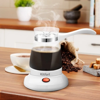 Кофеварка электрическая турка Kitfort КТ-7132-2 600Вт белый - купить недорого с доставкой в интернет-магазине