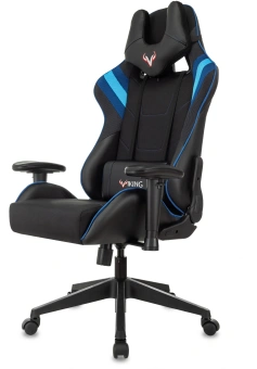 Кресло игровое Zombie VIKING 4 AERO черный/синий ткань/эко.кожа с подголов. крестов. пластик - купить недорого с доставкой в интернет-магазине
