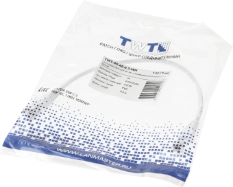 Патч-корд Lanmaster TWT-45-45-0.3-WH UTP RJ-45 вил.-вилка RJ-45 кат.5E 0.3м белый ПВХ (уп.:1шт) - купить недорого с доставкой в интернет-магазине