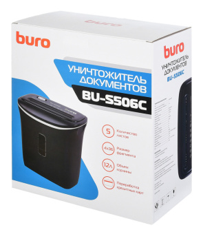 Шредер Buro Home BU-S506C черный (секр.P-4) фрагменты 5лист. 12лтр. пл.карты - купить недорого с доставкой в интернет-магазине