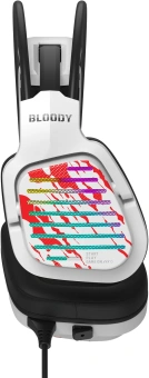 Наушники с микрофоном A4Tech Bloody G565 белый/рисунок 0.2м мониторные оголовье (G565 ENERGY WHITE) - купить недорого с доставкой в интернет-магазине