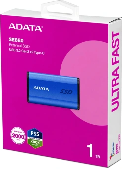 Накопитель SSD A-Data USB-C 1TB AELI-SE880-1TCBU SE880 2.5" синий - купить недорого с доставкой в интернет-магазине