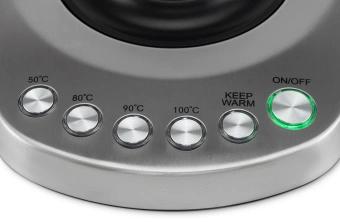 Чайник электрический Hyundai HYK-S7770 1.7л. 2200Вт серебристый/черный корпус: металл - купить недорого с доставкой в интернет-магазине