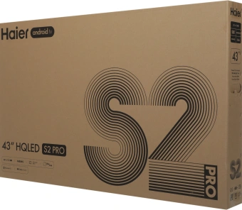 Телевизор QLED Haier 43" HQLED S2 Pro Frameless черный 4K Ultra HD 60Hz MEMC DVB-T DVB-T2 DVB-C DVB-S2 USB WiFi Smart TV (RUS) - купить недорого с доставкой в интернет-магазине