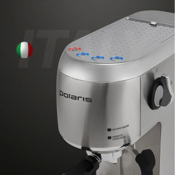 Кофеварка рожковая Polaris PCM 2001AE 1400Вт нержавеющая сталь - купить недорого с доставкой в интернет-магазине