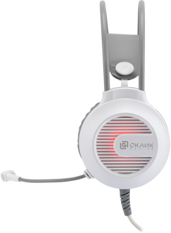 Наушники с микрофоном Оклик HS-L300G белый 2.2м мониторные оголовье (1796952) - купить недорого с доставкой в интернет-магазине