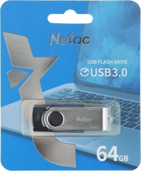 Флеш Диск Netac 64GB U505 NT03U505N-064G-30BK USB3.0 черный/серебристый - купить недорого с доставкой в интернет-магазине