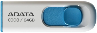 Флеш Диск A-Data 64GB Classic C008 AC008-64G-RWE USB2.0 синий/белый - купить недорого с доставкой в интернет-магазине