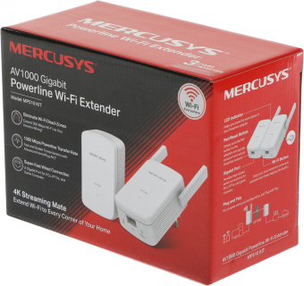 Сетевой адаптер Powerline Mercusys MP510 KIT AV1000 Gigabit Ethernet (ант.внеш.несъем.) 2ант. (упак.:2шт) - купить недорого с доставкой в интернет-магазине