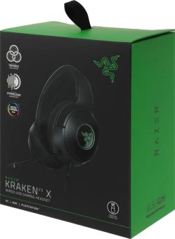 Наушники с микрофоном Razer Kraken V3 X черный 1.8м мониторные оголовье (RZ04-03750300-R3M1) - купить недорого с доставкой в интернет-магазине