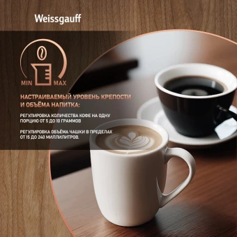 Кофемашина Weissgauff WCMI-576 Touch Cappuccino 1400Вт черный - купить недорого с доставкой в интернет-магазине