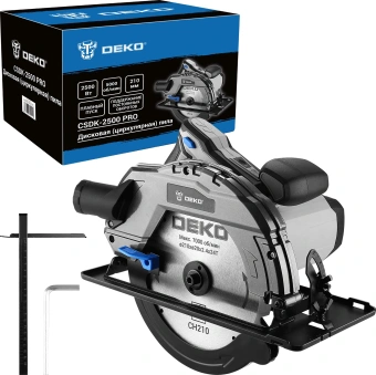 Циркулярная пила (дисковая) Deko CSDK-2500 PRO 2500Вт (ручная) D диска.:210мм (085-1153) - купить недорого с доставкой в интернет-магазине