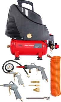Компрессор поршневой Fubag Service Master Kit безмасляный 180л/мин 6л 1100Вт красный/черный - купить недорого с доставкой в интернет-магазине