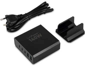 Настольное зар./устр. Digma Pro DPW10A 140W 5A (PD+QC) 3хUSB-C/2xUSB-A универсальное черный (DPW1A4G024BK) - купить недорого с доставкой в интернет-магазине